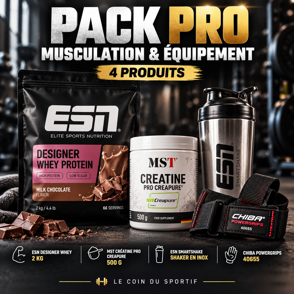 Pack Pro Musculation – Whey, Créatine & Équipement