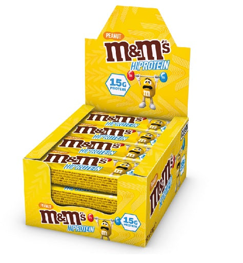 M&M's Protein Bar — Peanut — Boîte de 12 × 51 g — photo studio du fabricant