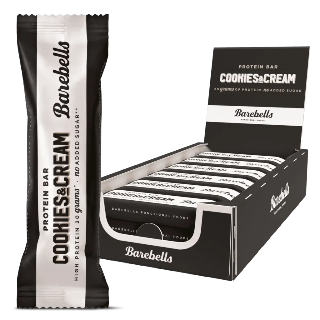Barebells Barres protéinées — Cookies & Cream — Boîte 12 × 55 g — photo studio du fabricant