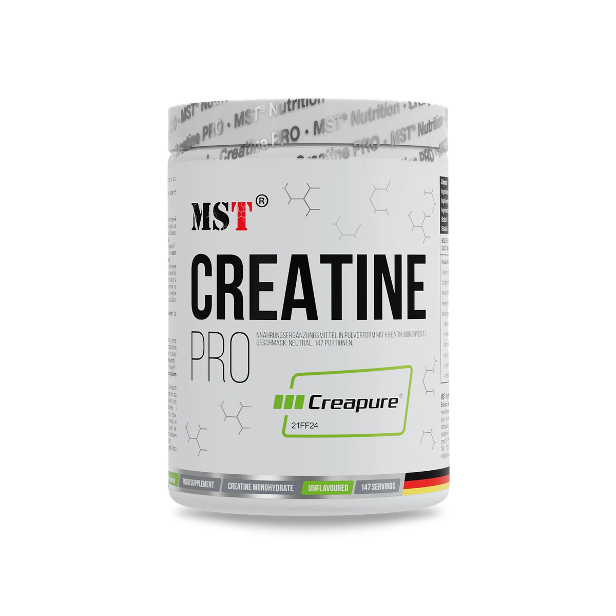 MST Créatine Pro Creapure — 500 g — photo studio du fabricant