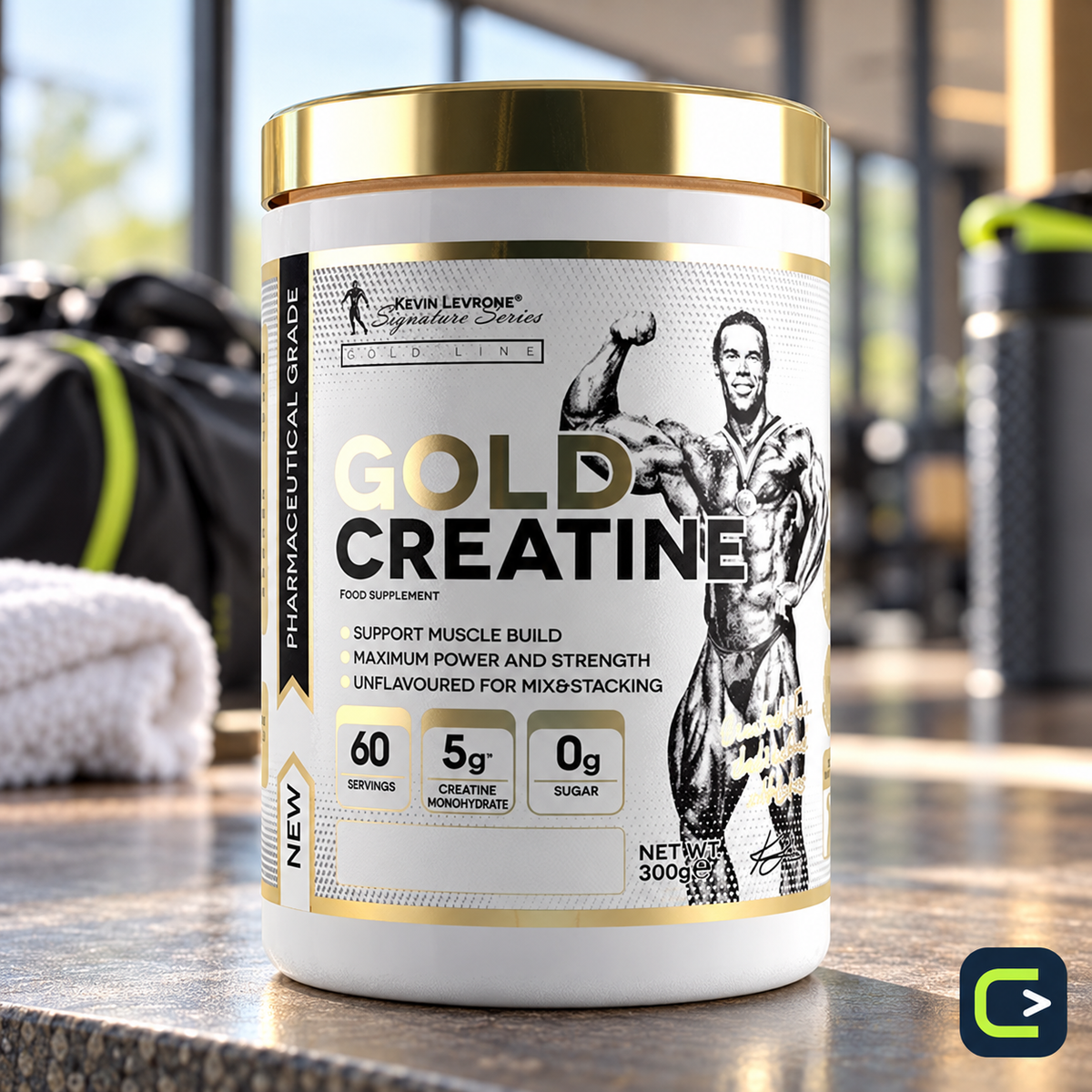 Kevin Levrone Gold Creatine — 300 g — mise en situation, Le Coin du Sportif