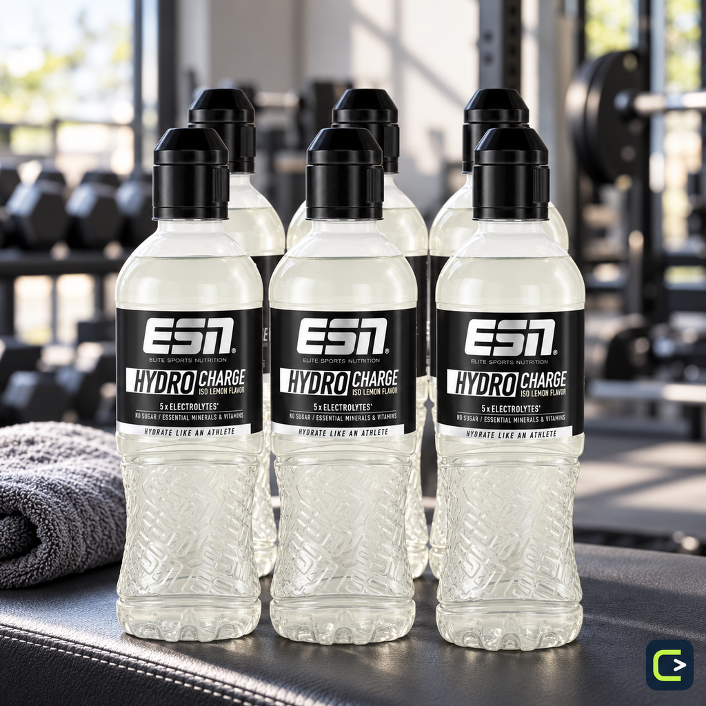 ESN HydroCharge — Iso Lemon — Lot de 6 × 500 ml — mise en situation