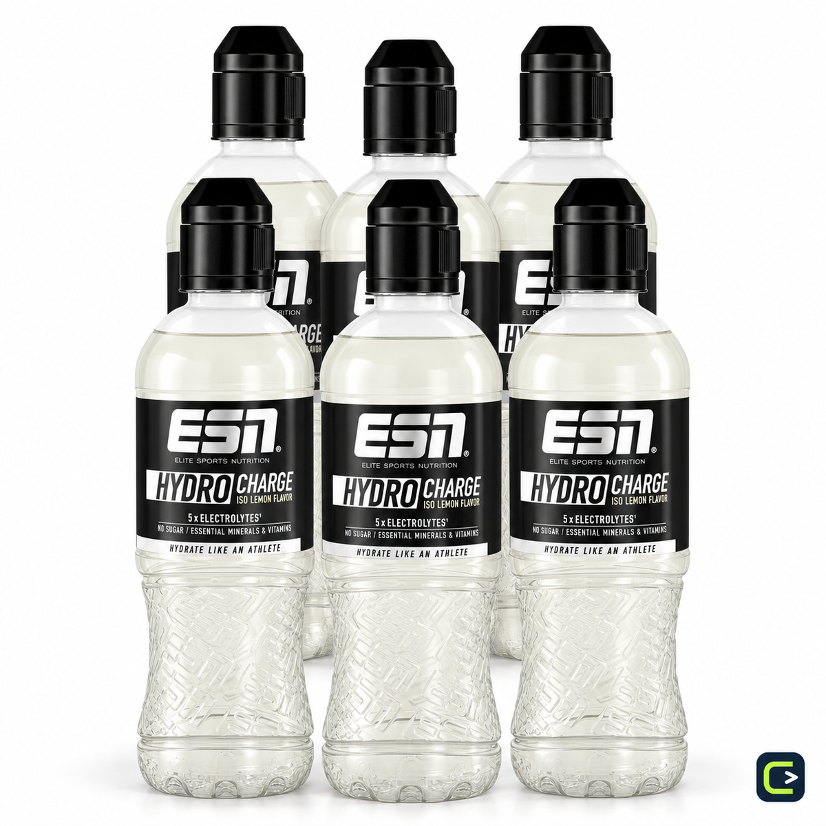 ESN HydroCharge — Iso Lemon — Lot de 6 × 500 ml — vue studio