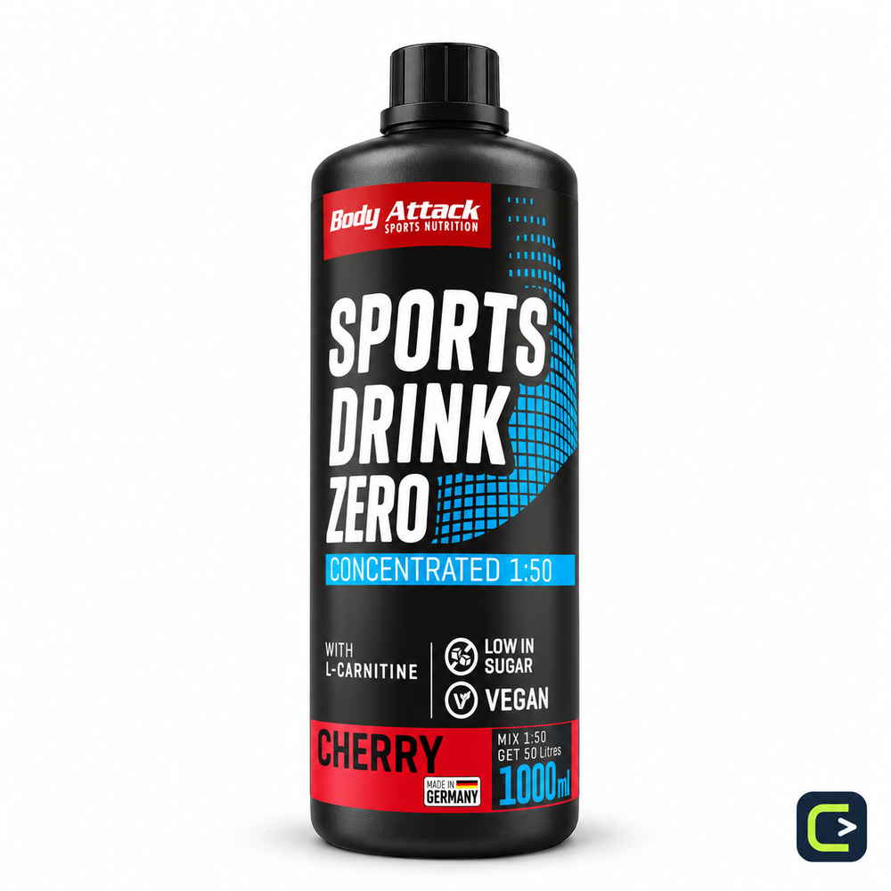 Body Attack Sports Drink Zero — Cerise — 1 L — vue studio